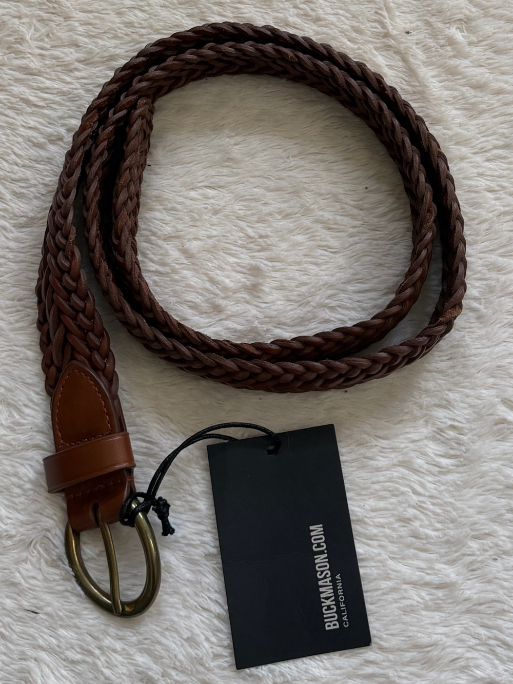 Buck Mason Braided Leather Belt 32 NWT